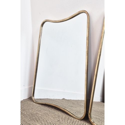 426 - WALL MIRRORS, a pair, 1950's Italian style, gilt frames, 81cm x 61cm approx each. (2)