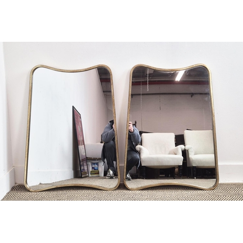 426 - WALL MIRRORS, a pair, 1950's Italian style, gilt frames, 81cm x 61cm approx each. (2)