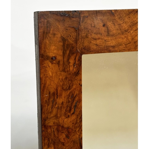 481 - WALL MIRROR, 19th century burr walnut square framed, 78cm x 82cm.