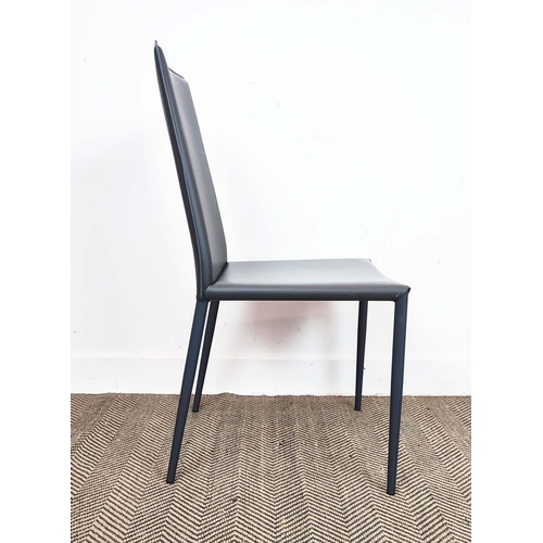 525 - CALLIGARIS DINING CHAIRS, a set of eight, grey leather, each 50cm W. (8)