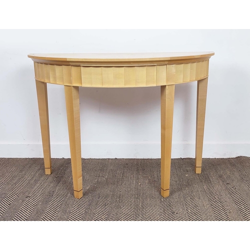 528 - LINLEY DEMI LUNE CONSOLE TABLE, 117cm x 50cm x 81cm H.