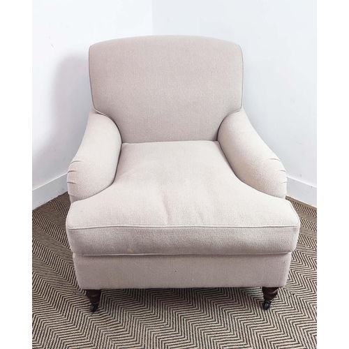 531 - KINGCOME ARMCHAIR, Howard style, 85cm x 88cm H.