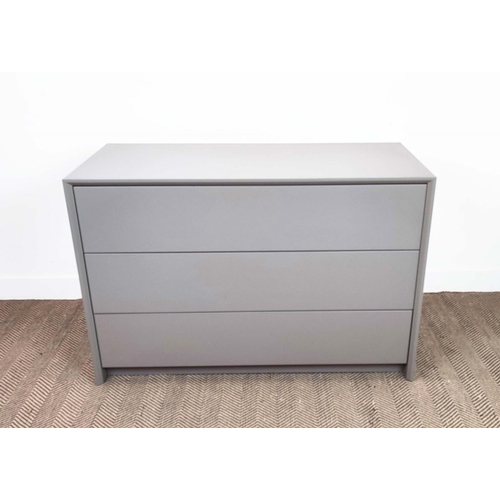 533 - CALLIGARIS CHEST OF THREE DRAWERS, grey contemporary style, 120cm x 82cm H x 52cm.