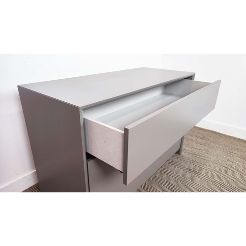 533 - CALLIGARIS CHEST OF THREE DRAWERS, grey contemporary style, 120cm x 82cm H x 52cm.