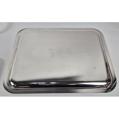 57 - CHRISTOFLE TRAYS, six, a large oval tray and a large boxed rectangular tray and small rectangular bo... 