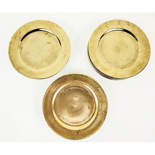 66 - PHILIPPE DESHOULIERES LIMOGES, set of eleven gold coloured ceramic dinner plates, each measuring 29.... 