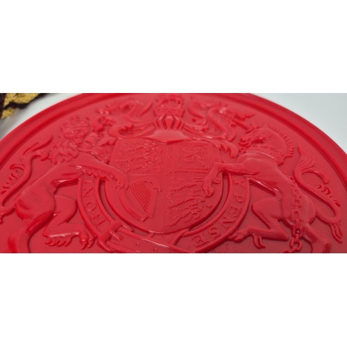 74 - THE GREAT SEAL OF THE REALM, by James Butler, red wax, depicting the late Queen, Her Majesty Queen E... 