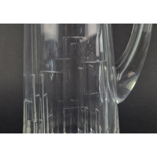 80 - JASPER CONRAN FOR STUART CRYSTAL, 'ICE' MARTINI JUG, faceted cylindrical body, 27cm high