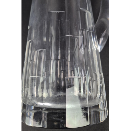 80 - JASPER CONRAN FOR STUART CRYSTAL, 'ICE' MARTINI JUG, faceted cylindrical body, 27cm high