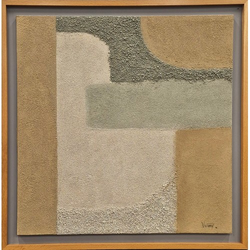 193A - VIVIANNE ALATORRE, untitled abstract, oil paint with sand, 130cm x 130cm, signed and dated 98, signe... 