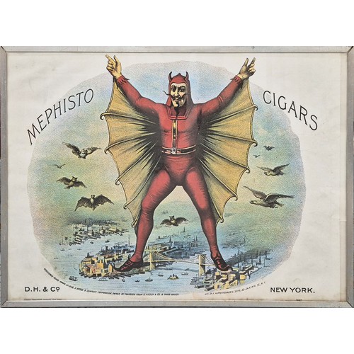 198A - MEPHISTO CIGARS ADVERTISING POSTER, circa 1960's, published by Portal Publications, Sausalito, Calif... 