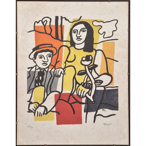 226A - FERNAND LEGER, 'Le Couple' lithograph, 80cm x 60cm, stamped signature, framed.