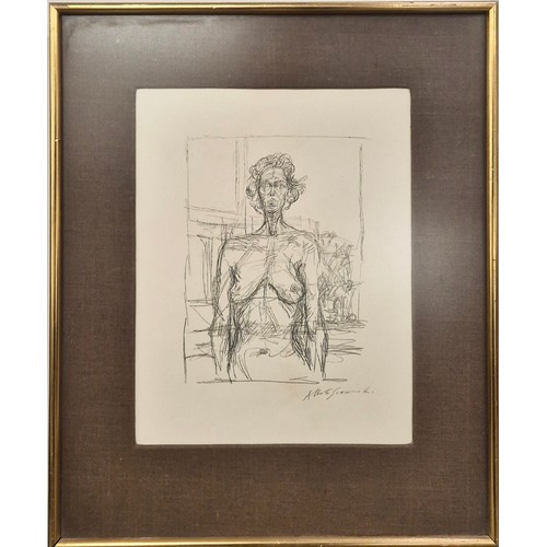 227A - ALBERTO GIACOMETTI, 'Nu Aux Fleurs' lithograph, 31cm x 25cm, signed in the stone, framed.