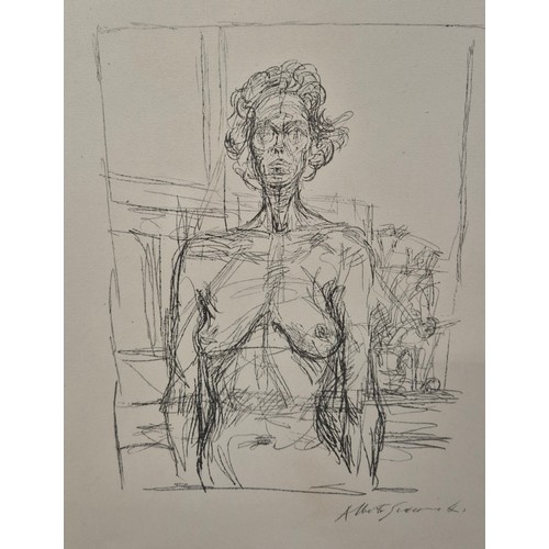 227A - ALBERTO GIACOMETTI, 'Nu Aux Fleurs' lithograph, 31cm x 25cm, signed in the stone, framed.