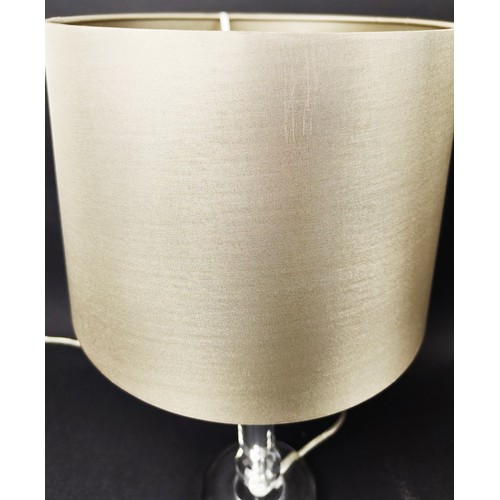 537 - TABLE LAMPS, a pair, glass, each 43cm H including shades. (2)