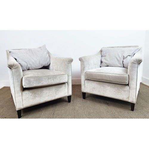 530 - COLEFAX AND FOWLER UPHOLSTERED ARMCHAIRS, a pair, each 77cm x 77cm H x 81cm D. (2)