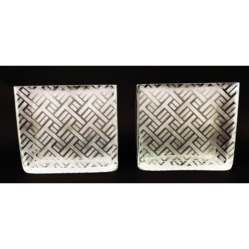 60A - ARMANI/FIORI GLASS VASES, a pair. (2)