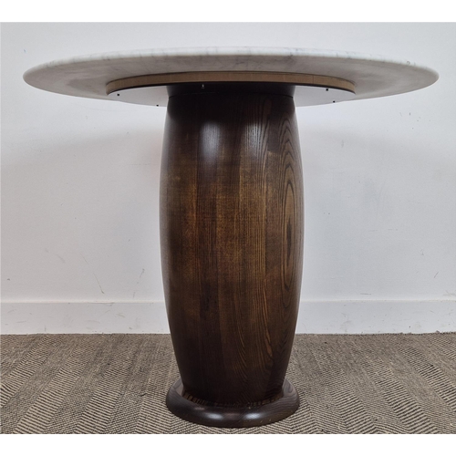 524 - CENTRE TABLE, contemporary design with a marble top on a wooden base, 95cm x 82cm H.