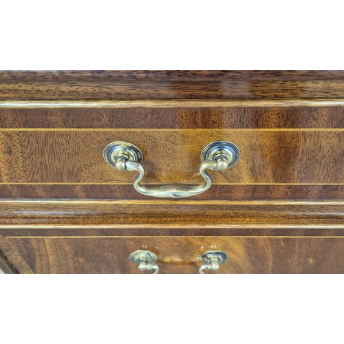 262 - CHEST, Georgian style crossbanded mahogany, with five drawers, 77cm H x 80cm W x 46cm D.