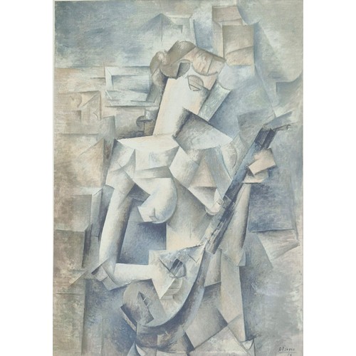 219A - PABLO PICASSO, The Mandolin Player, giclee lithograph, with signature and stamp, framed.