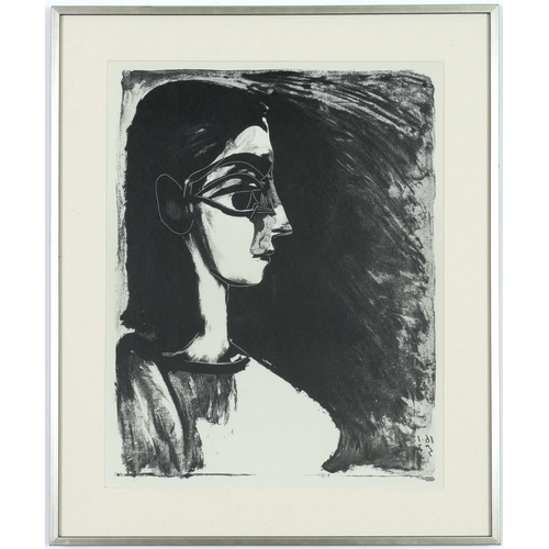 227 - PABLO PICASSO, a set of 6 large lithographs, featuring Jacqueline, printed in 1969, 53.5cm  x 43cm e... 