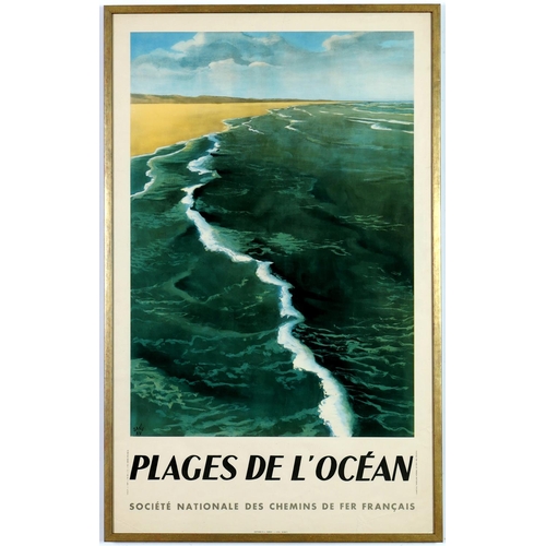 229 - FRENCH ORIGINAL SNCF POSTER, Plages de L’Ocean - Jang, original stone lithographic poster – plate si... 