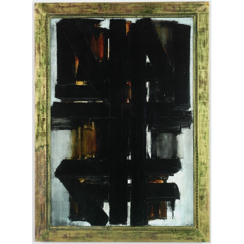 233 - PIERRE SOULAGES, Abstract Noir Quadrichrome, signed in the plate, verdigris frame, 78cm  x 53cm.