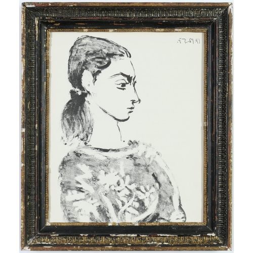 236 - PABLO PICASSO, Francoise Gilot in a Blouse, lithograph dated in the plate, Cincinnati suite: 1959, p... 