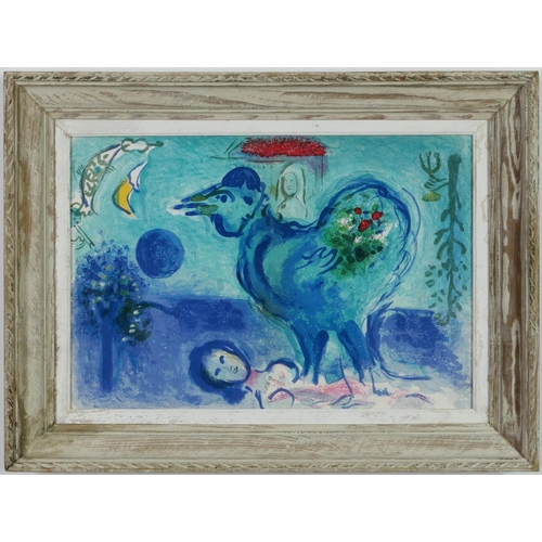 240 - MARC CHAGALL, Paysage Au Coq Lithograph, 1958
Printed by Maeght, French Vintage frame.