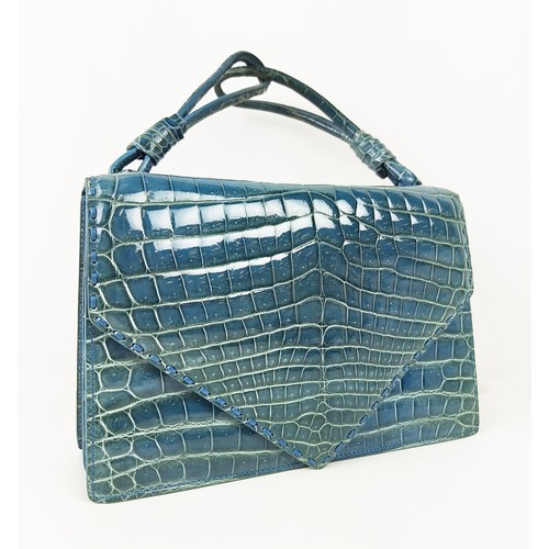 41 - BOTTEGA VENETA CROCODILE LUXANIL EVENING BAG, envelope style opening on both sides with snap closure... 