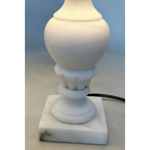 290 - TABLE LAMPS, two matched Italian alabaster each with turned column and shade. (2)