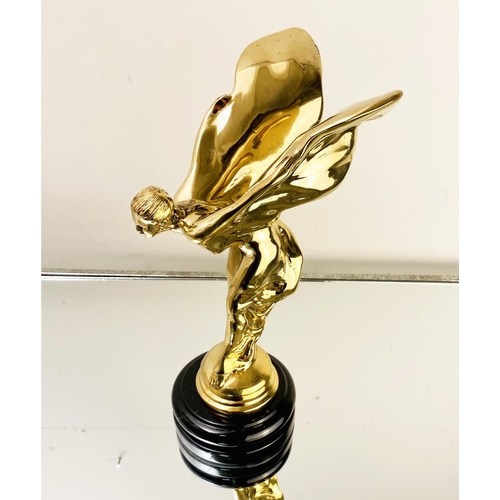 495 - SPIRIT OF ECSTASY STATUE, in gilt metal, 31cm H