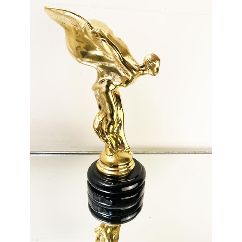 495 - SPIRIT OF ECSTASY STATUE, in gilt metal, 31cm H