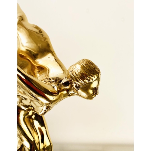 495 - SPIRIT OF ECSTASY STATUE, in gilt metal, 31cm H