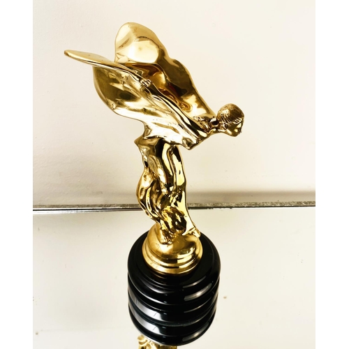 495 - SPIRIT OF ECSTASY STATUE, in gilt metal, 31cm H