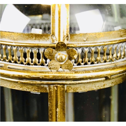 501 - LANTERNS, a set of four, Regency style gilt metal and glass, 46cm H x 19cm W x 19cm D. (4)