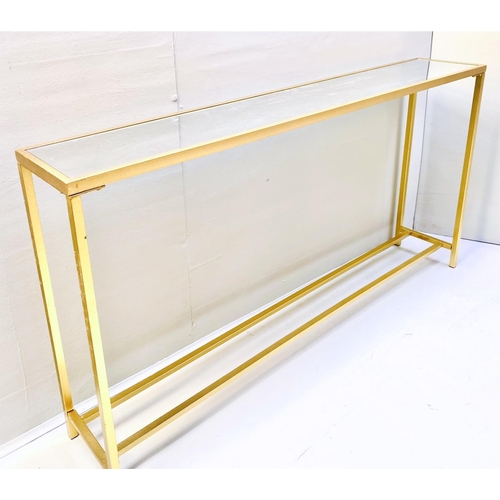 502 - CONSOLE TABLE, gilt metal and glass, 79cm H x 152cm W x 22cm D.