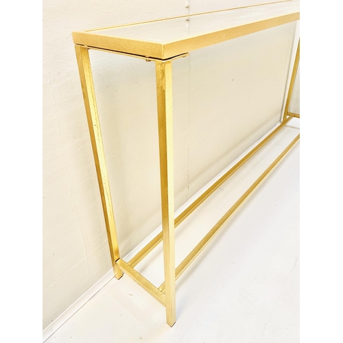 502 - CONSOLE TABLE, gilt metal and glass, 79cm H x 152cm W x 22cm D.