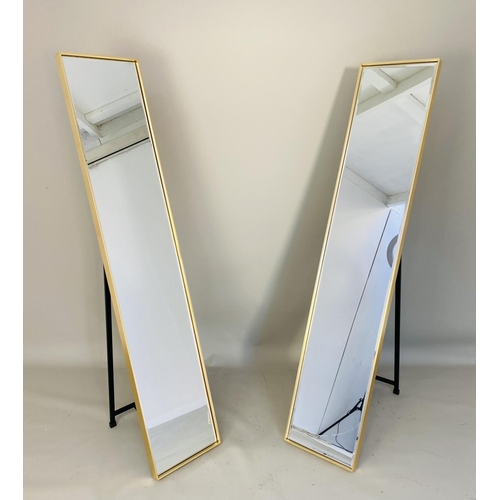 510 - DRESSING MIRRORS, a pair, with gilt frames, 152cm H x 30cm W. (2)