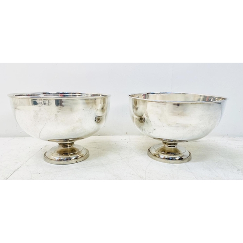 511 - CHAMPAGNE BATHS, a pair, polished metal, 26cm H x 37cm W (2)