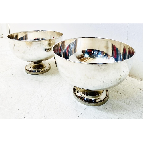 511 - CHAMPAGNE BATHS, a pair, polished metal, 26cm H x 37cm W (2)