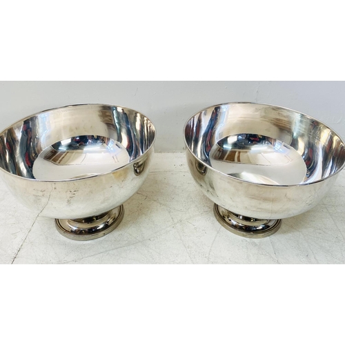 511 - CHAMPAGNE BATHS, a pair, polished metal, 26cm H x 37cm W (2)