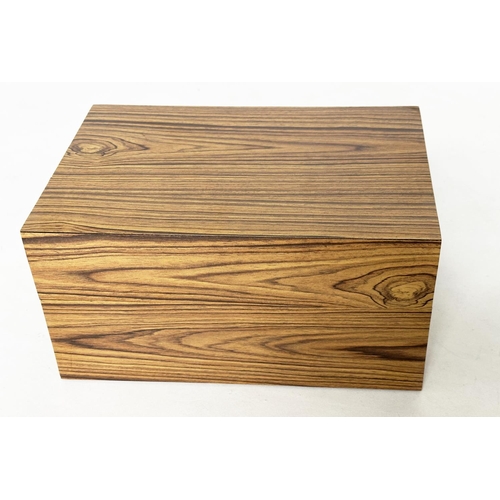 467 - DAVIDOFF HUMIDOR, walnut laminated enclosing cigar selection including Cuban.