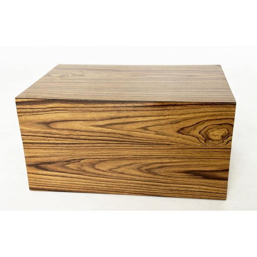 467 - DAVIDOFF HUMIDOR, walnut laminated enclosing cigar selection including Cuban.