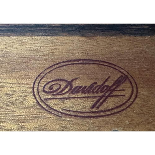 467 - DAVIDOFF HUMIDOR, walnut laminated enclosing cigar selection including Cuban.