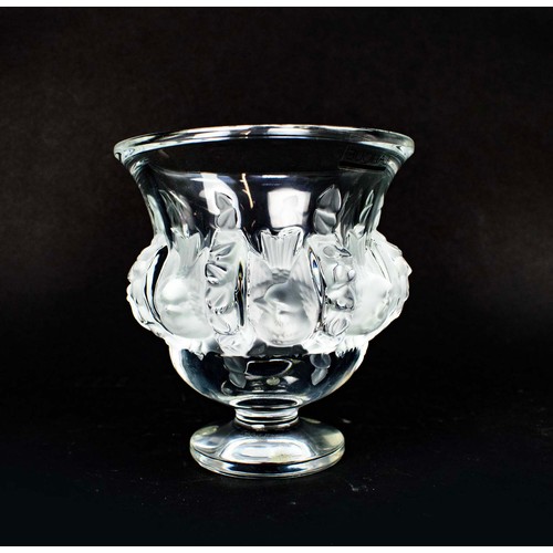 54 - LALIQUE 'FEMME FLEURS' BUD VASE, a dammpierre vase and two whiskey tumbles all with original boxes. ... 