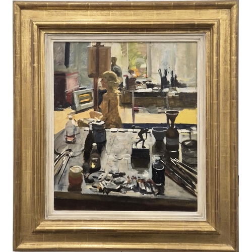 KEN HOWARD RA (1932-2022), 'Model in the Studio', oil on canvas, 58cm x 49cm, framed. (Subject to ARR - see Buyers Conditions)