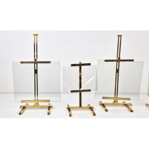 49 - PICTURE FRAMES, six Pietro Chiesa style, brass and glass. (6)