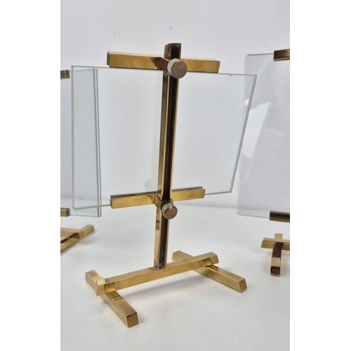 49 - PICTURE FRAMES, six Pietro Chiesa style, brass and glass. (6)