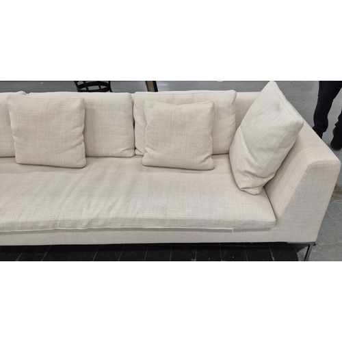 519 - B&B ITALIA CHARLES CORNER SOFA, by Antonio Citterio, in neutral linen upholstery, 75cm H x 358cm x 2... 